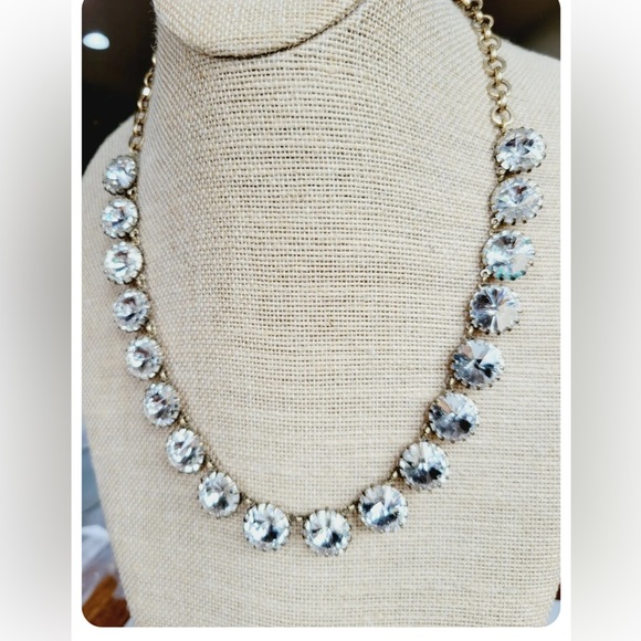 J Crew Gold Tone Crystal Necklaces two for the price of one - Picture 3 of 3